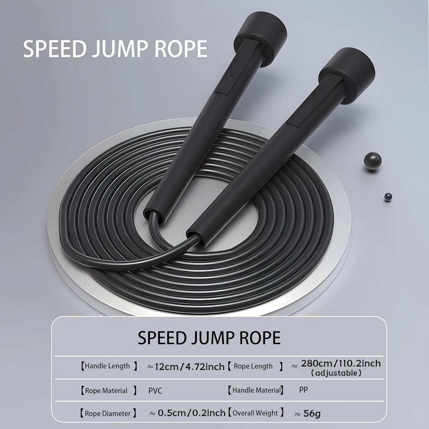 Adjustable Speed Jump Rope - Anti-Tangle PVC Rope with Ergonomic Handles