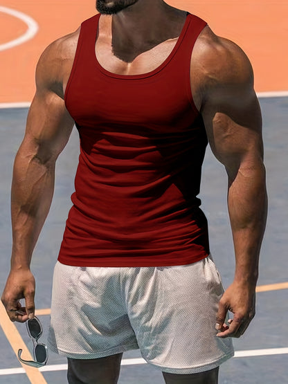 Men's Muscle-Fit Tank Top - Quick-Dry Bodybuilding Gym Shirt