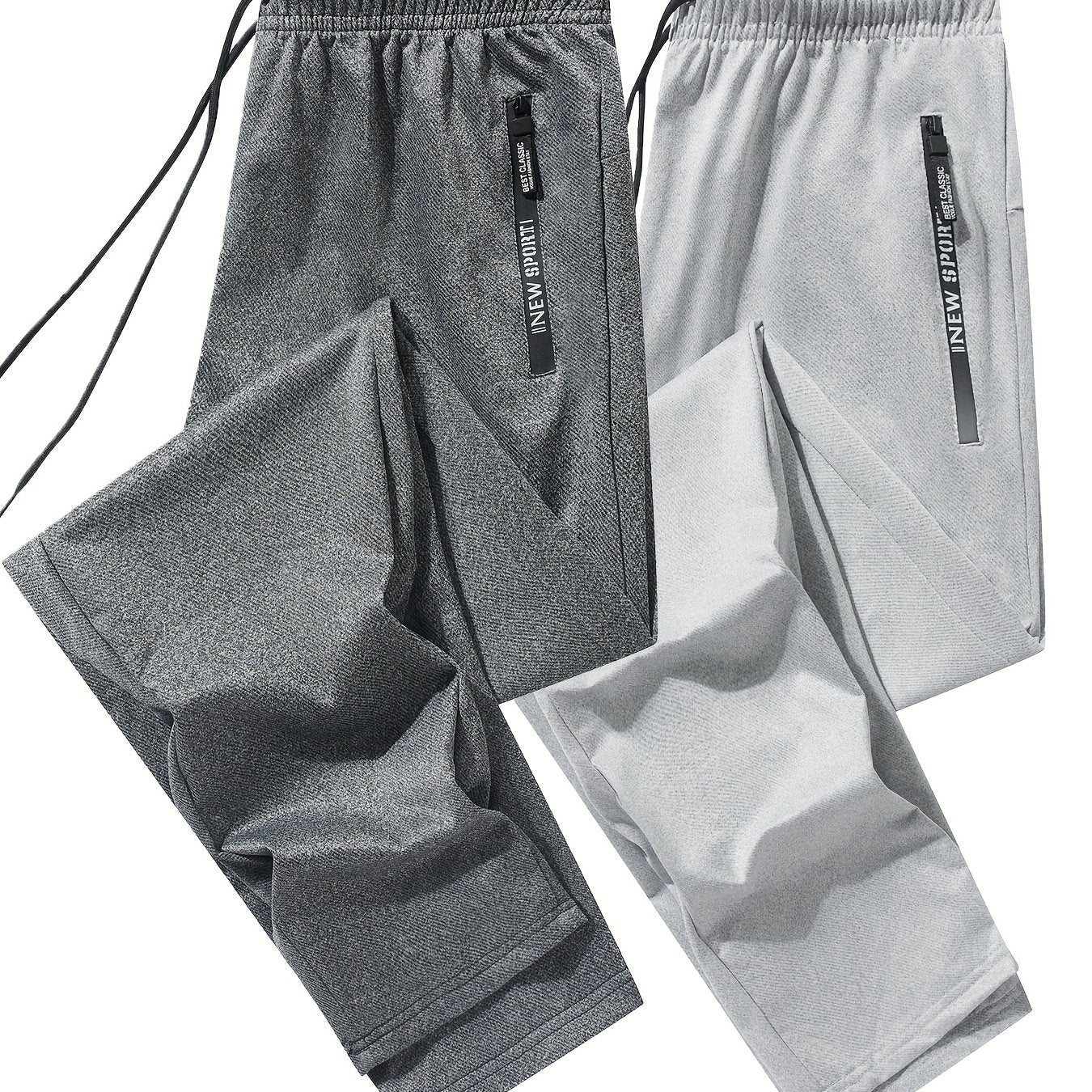 Men's Athletic Joggers - 2-Pack Sweatpants with Zippered Pockets