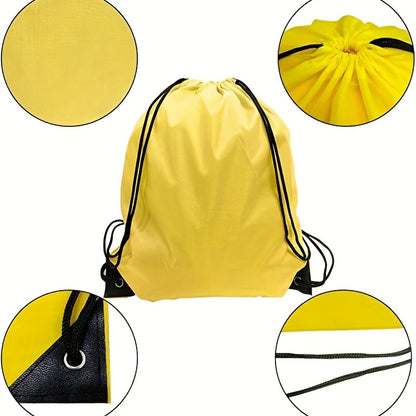 Nylon Drawstring Backpack - Lightweight 16" Gym Bag for Sports & Travel