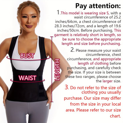 Women's Sweat Sauna Vest - Waist Trainer Shapewear for Workout