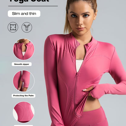 Women's Performance Yoga Jacket - Full Zip Athletic Wear