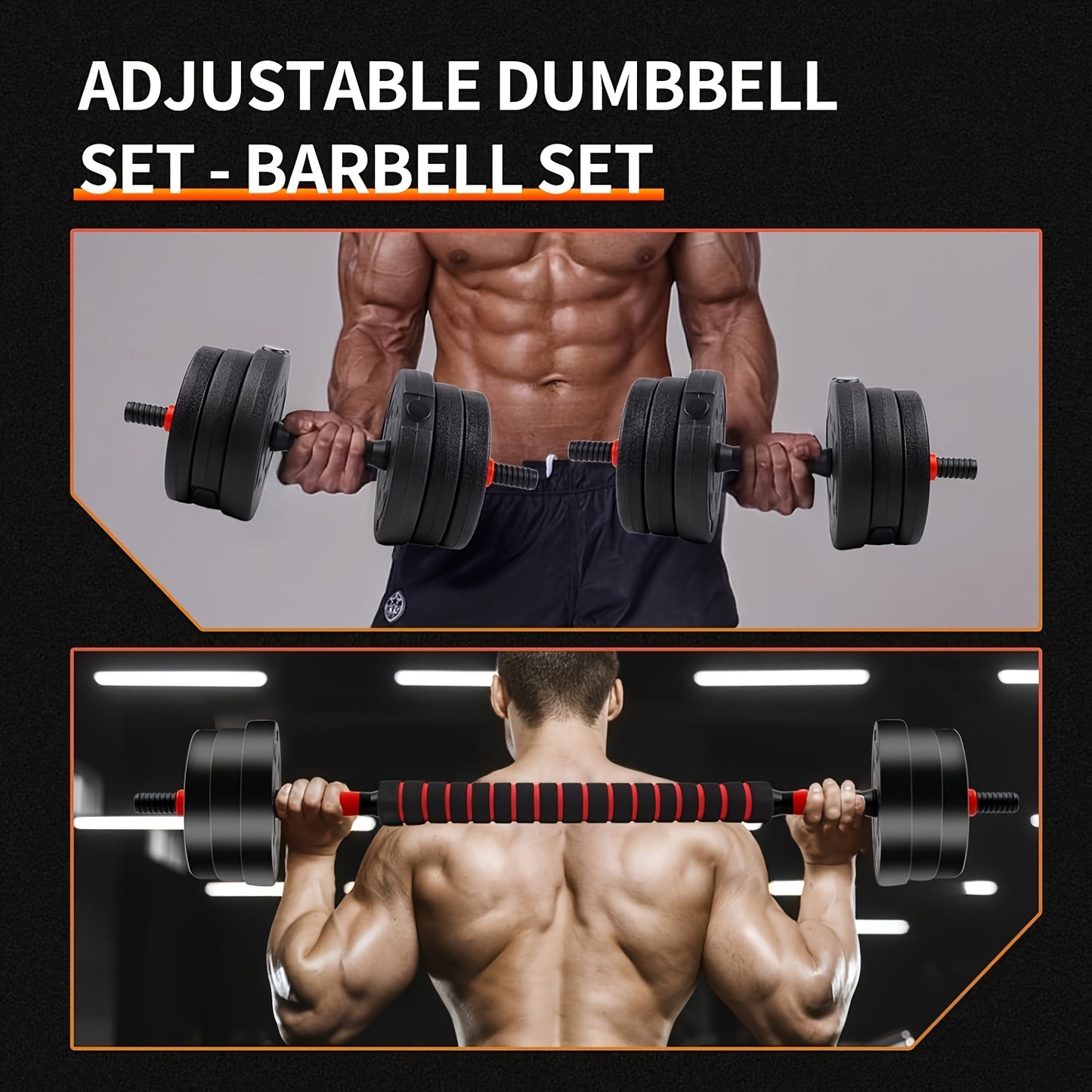 Adjustable Dumbbell Set 44lbs - 3-in-1 Quick-Change Home Gym Weights