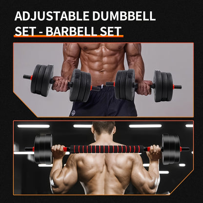 Adjustable Dumbbell Set 44lbs - 3-in-1 Quick-Change Home Gym Weights