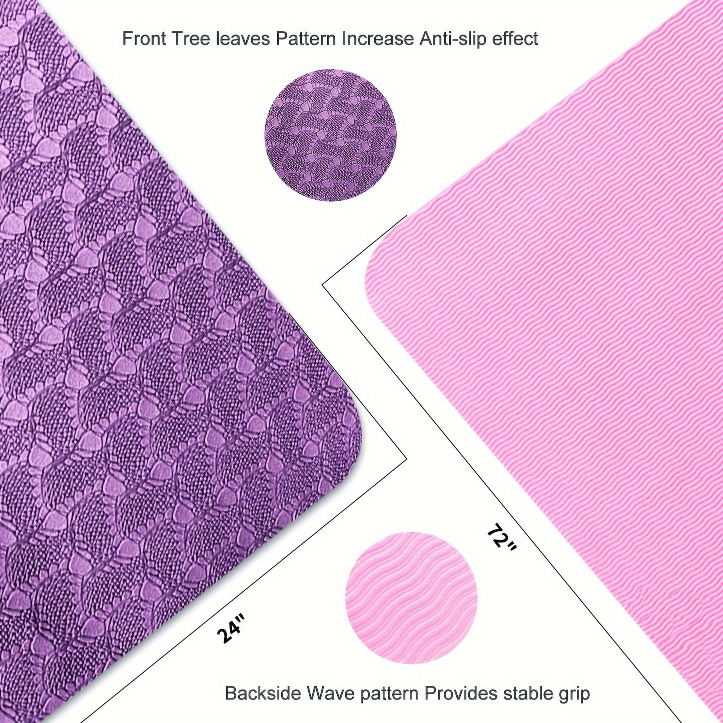 Premium TPE Yoga Mat 8mm - Extra Thick Non-Slip Exercise Mat