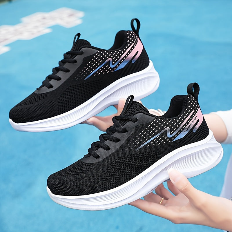Women's Breathable Knit Sneakers - Lightweight Casual Sport Shoes