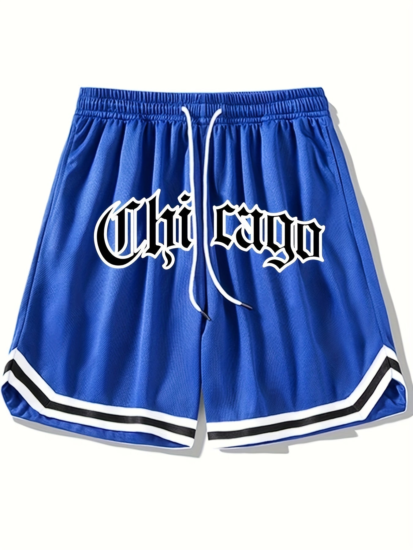 Men's Athletic Shorts - Chicago Print Drawstring Sport Shorts