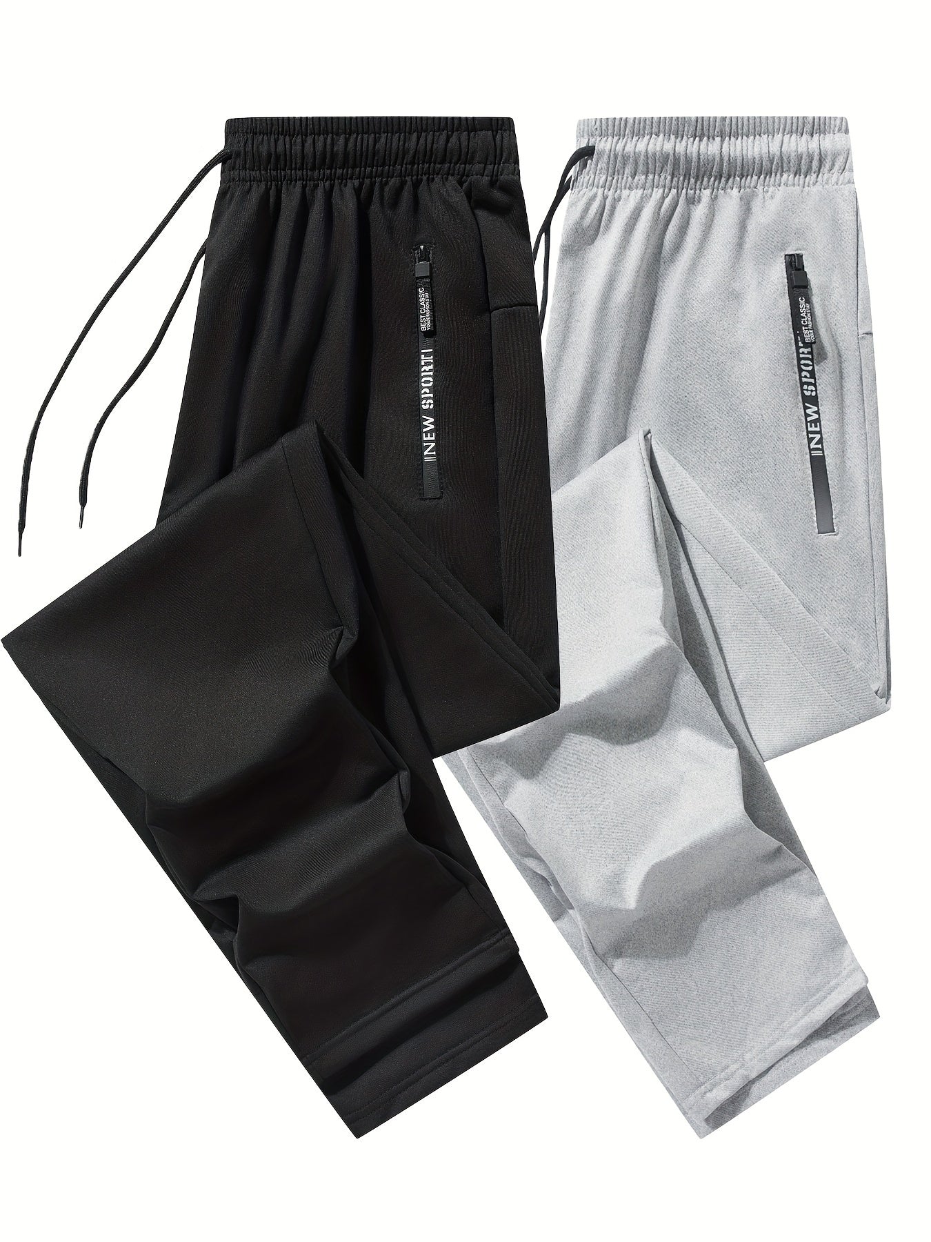 Men's Athletic Joggers - 2-Pack Sweatpants with Zippered Pockets