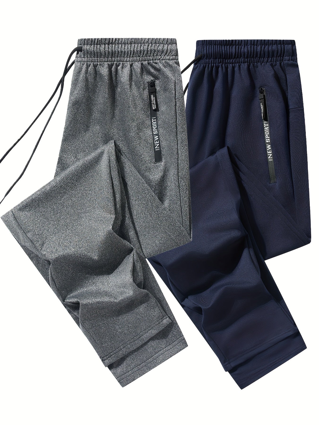 Men's Athletic Joggers - 2-Pack Sweatpants with Zippered Pockets