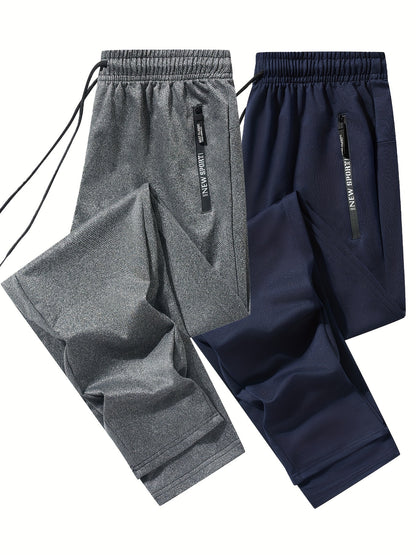 Men's Athletic Joggers - 2-Pack Sweatpants with Zippered Pockets