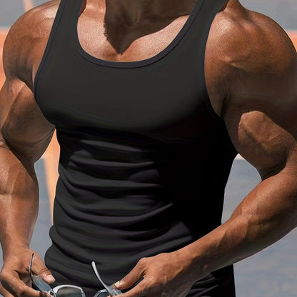 Men's Muscle-Fit Tank Top - Quick-Dry Bodybuilding Gym Shirt