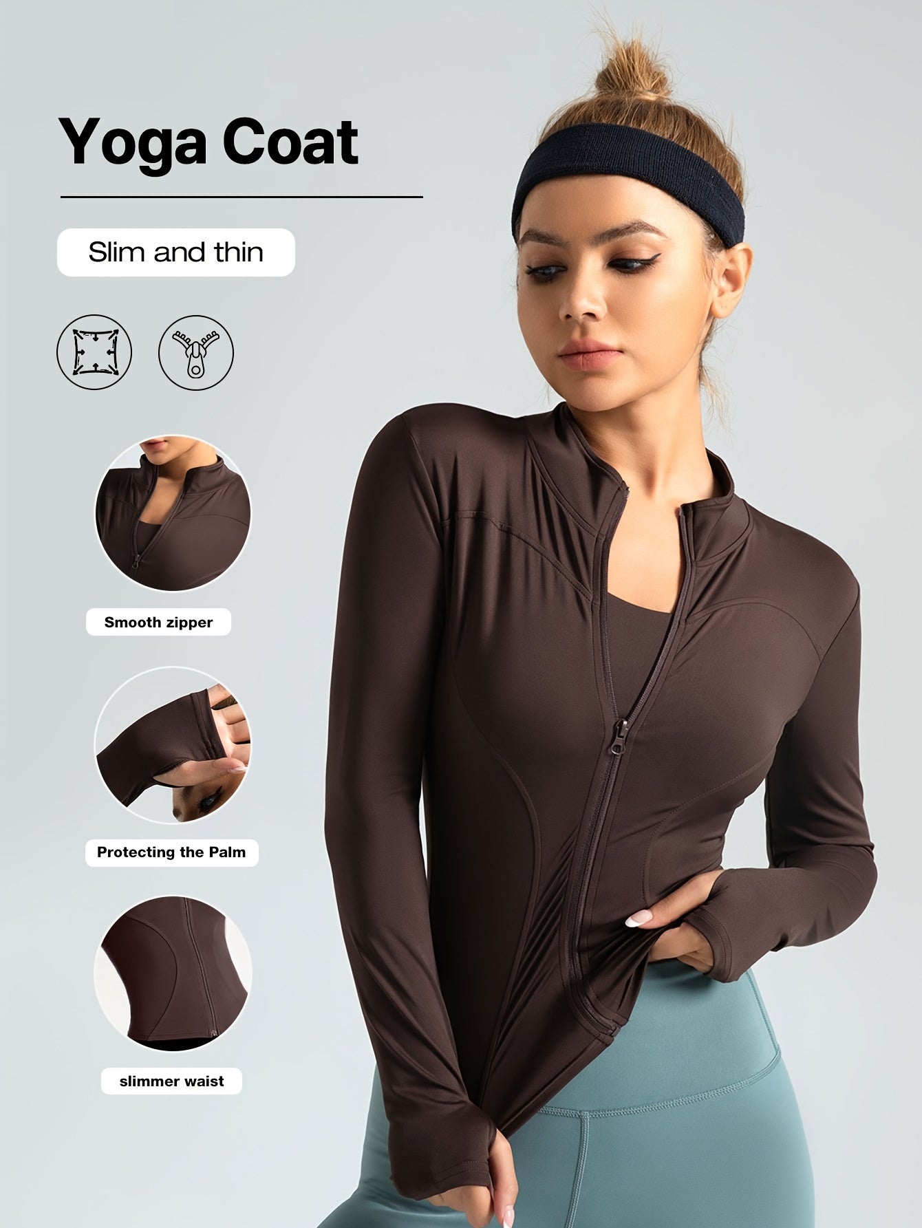 Women's Performance Yoga Jacket - Full Zip Athletic Wear