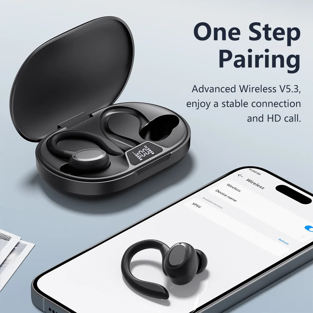 Wireless Sports Earbuds with Ear Hooks - Bluetooth Running Headphones