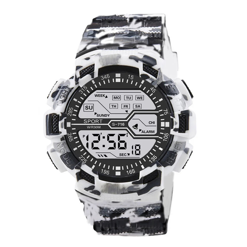 Military Digital Sports Watch - Waterproof LED Tactical Watch for Men