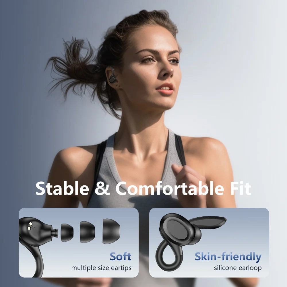 Wireless Sports Earbuds with Ear Hooks - Bluetooth Running Headphones