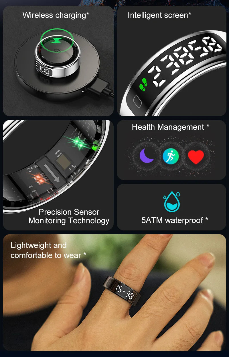 Smart Fitness Ring - Health Monitor with Heart Rate & Sleep Tracking