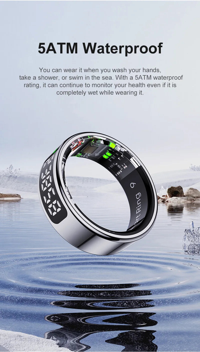 Smart Fitness Ring - Health Monitor with Heart Rate & Sleep Tracking