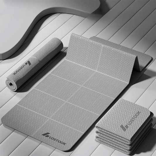 Eco-Friendly Foldable Yoga Mat - TPE Travel Fitness Mat | Double-Sided Non-Slip for Pilates & Floor Workouts