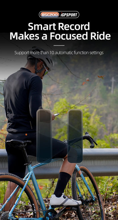 IGPSPORT BSC200 GPS Bike Computer - Wireless Cycling Speedometer with ANT+ & Bluetooth