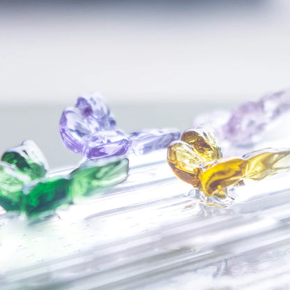 Eco-Friendly Reusable Glass Straws - Butterfly Bend Design | Sustainable Drinking Straws for Smoothies & Cocktails