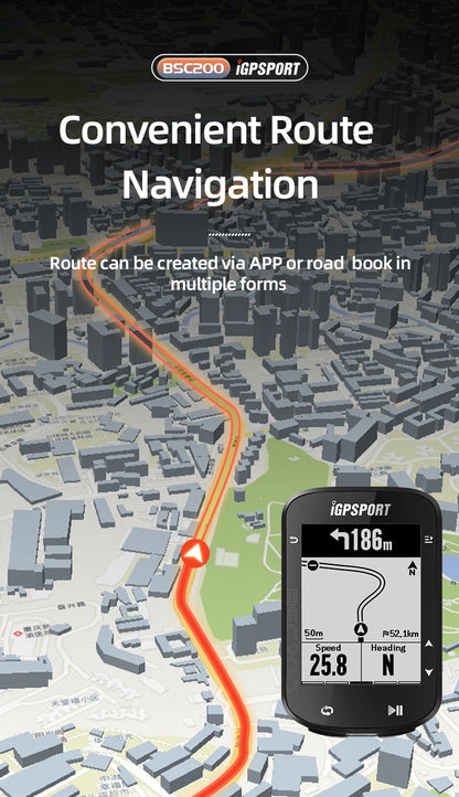 IGPSPORT BSC200 GPS Bike Computer - Wireless Cycling Speedometer with ANT+ & Bluetooth