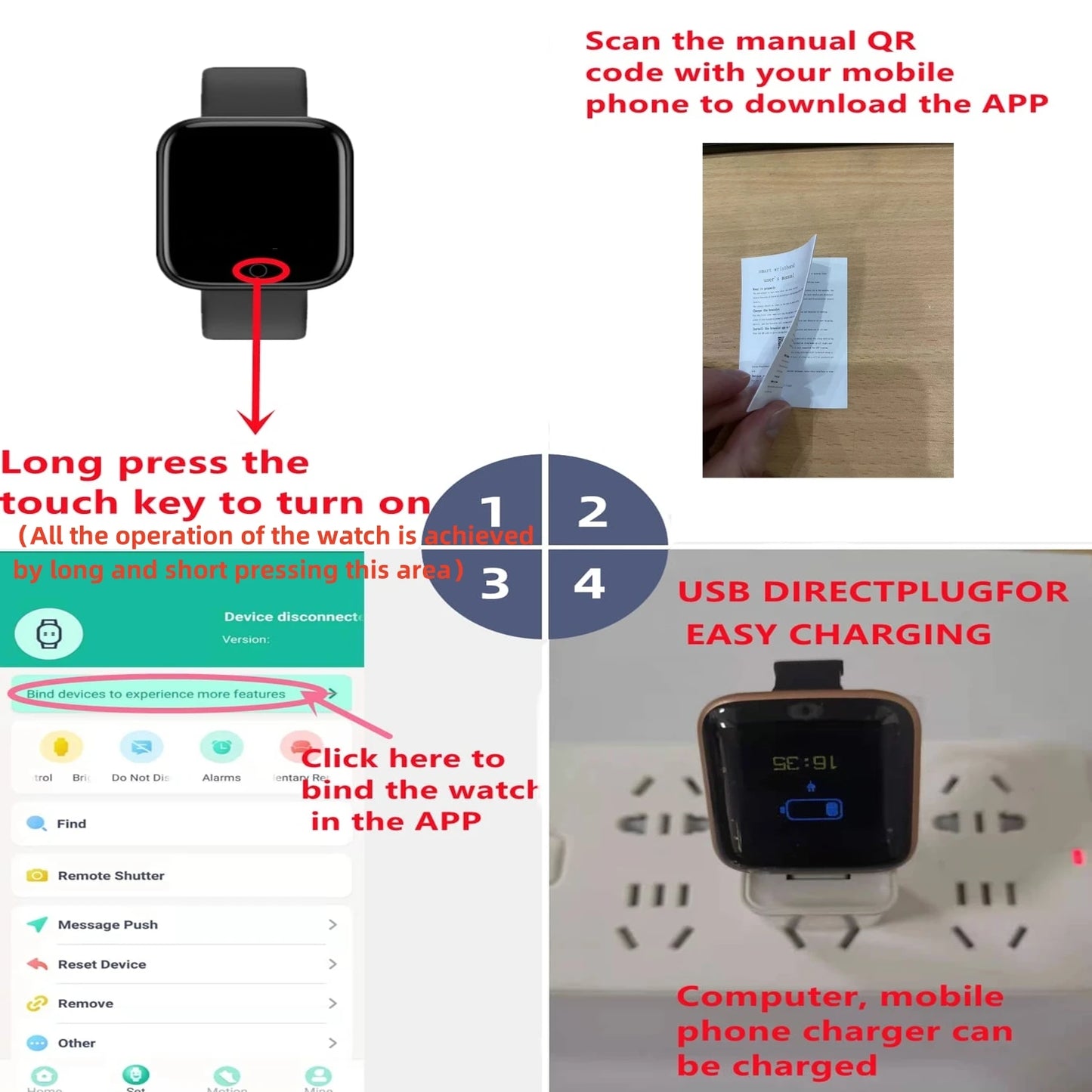 Smart Watch with Bluetooth - Fitness Tracker, Music Player & Sleep Monitor