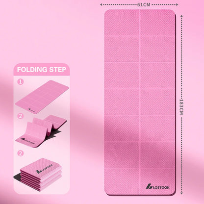 Eco-Friendly Foldable Yoga Mat - TPE Travel Fitness Mat | Double-Sided Non-Slip for Pilates & Floor Workouts