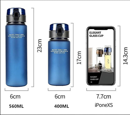 BPA-Free Leak Proof Sports Water Bottle - Eco-Friendly Portable Drink Bottle | 400ml & 560ml for Hiking & Gym