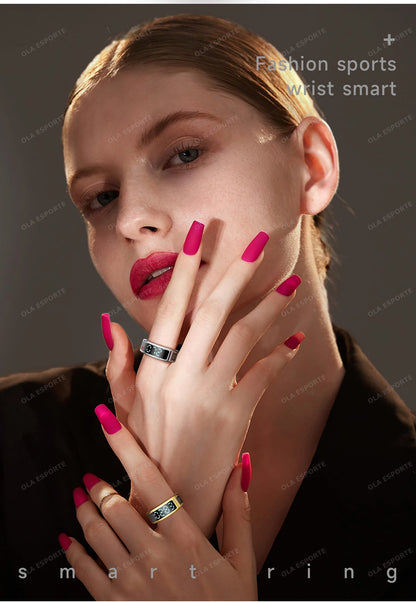 Smart Fitness Ring - Sleep & Heart Rate Monitor with Touch Screen Display