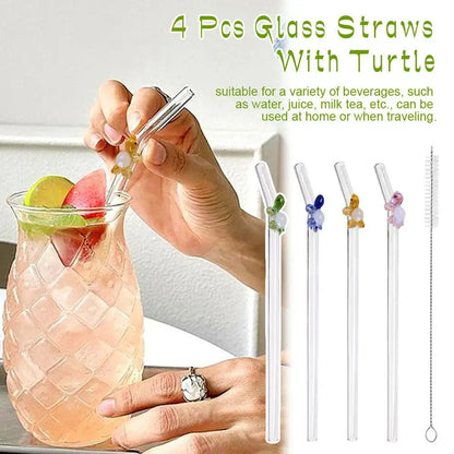 Reusable Glass Straws - Eco-Friendly Drinking Straws | Versatile for Smoothies, Cocktails, Coffee & Beer