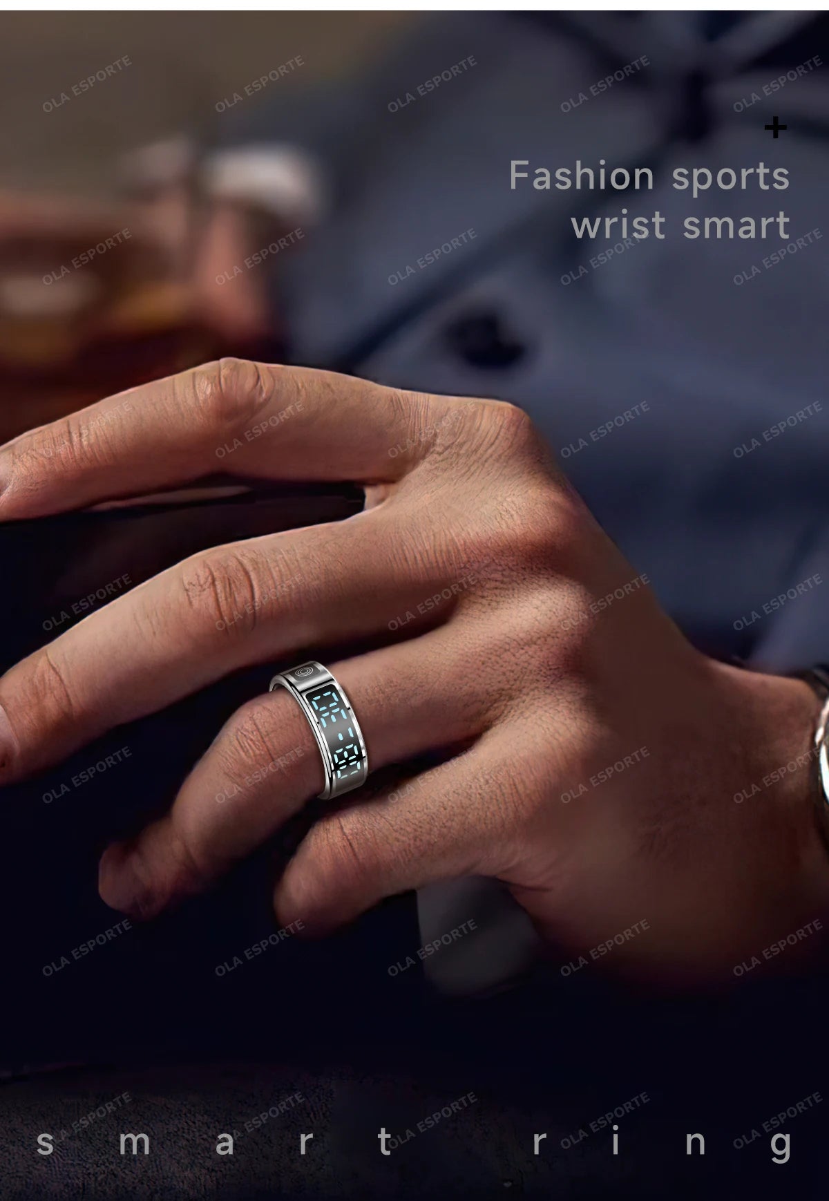 Smart Fitness Ring - Sleep & Heart Rate Monitor with Touch Screen Display