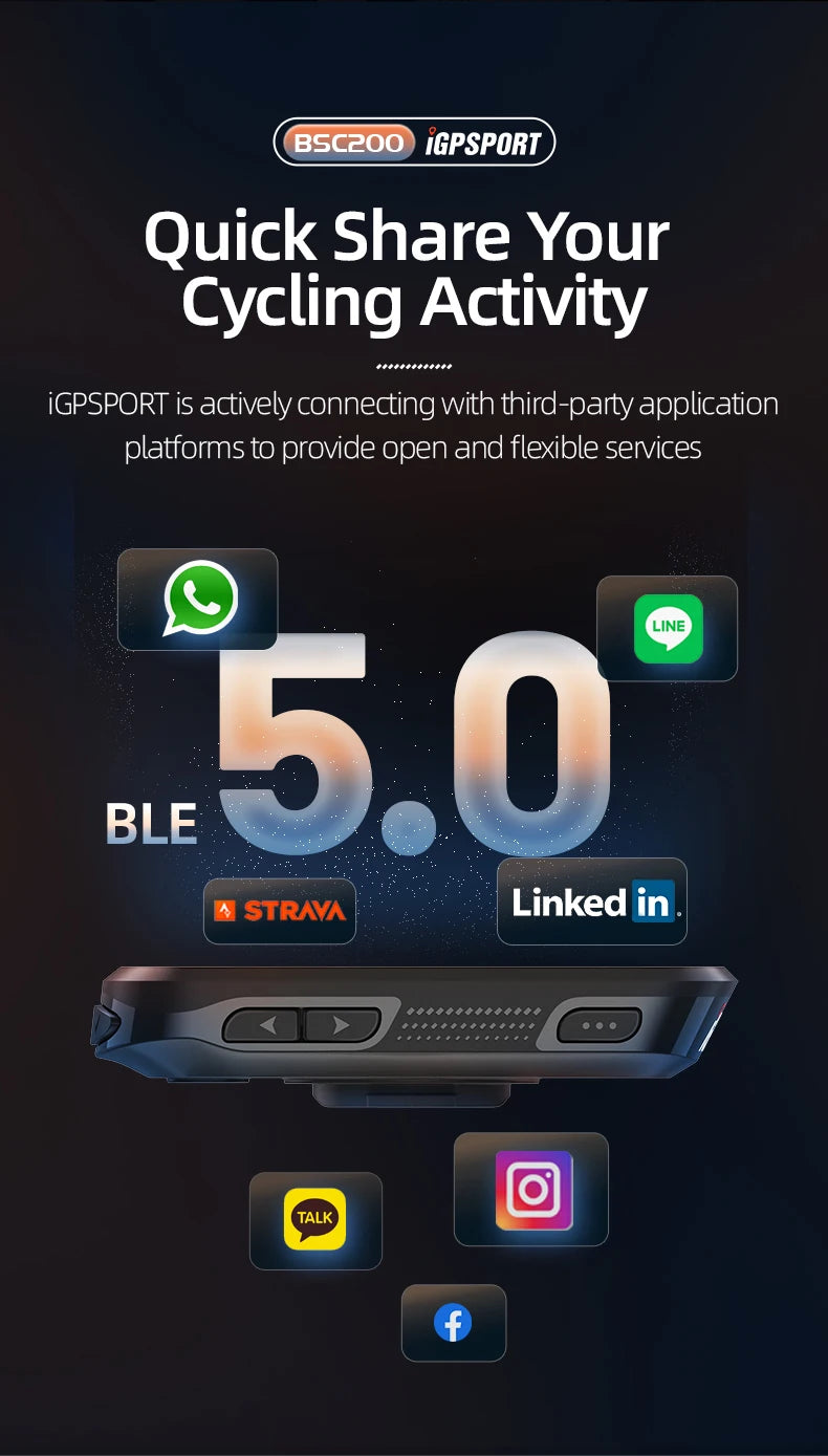 IGPSPORT BSC200 GPS Bike Computer - Wireless Cycling Speedometer with ANT+ & Bluetooth