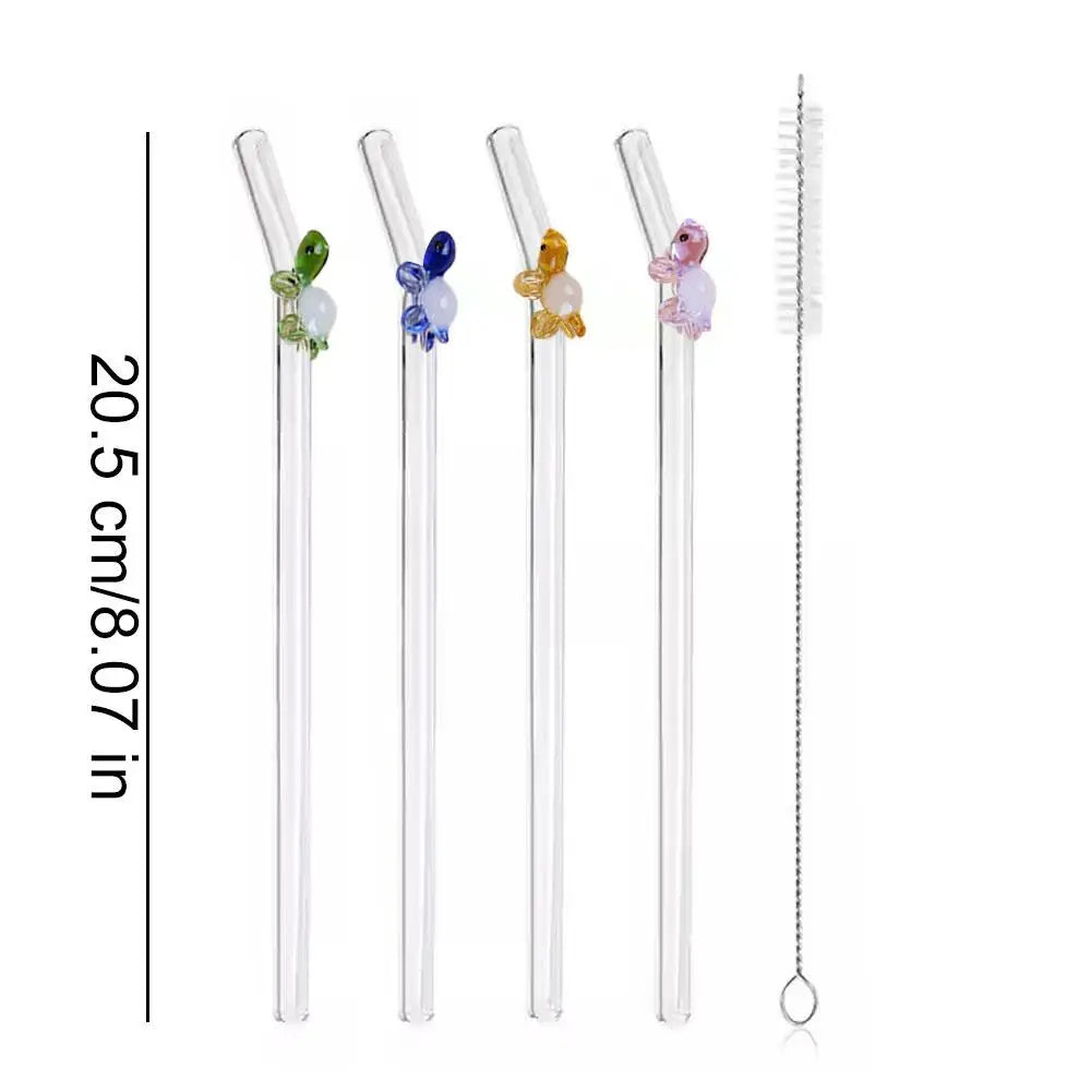 Reusable Glass Straws - Eco-Friendly Drinking Straws | Versatile for Smoothies, Cocktails, Coffee & Beer