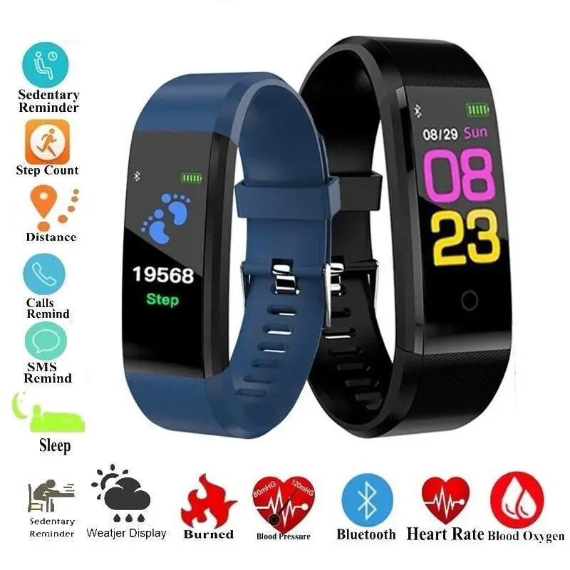 Smart Fitness Tracker Bracelet - Bluetooth Sports Watch for iOS & Android