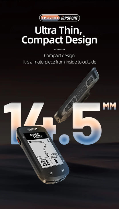 IGPSPORT BSC200 GPS Bike Computer - Wireless Cycling Speedometer with ANT+ & Bluetooth