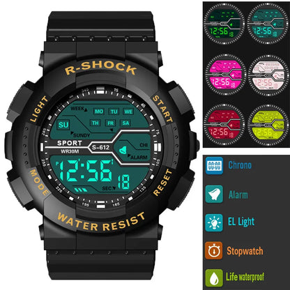 Military Digital Sports Watch - Waterproof LED Tactical Watch for Men