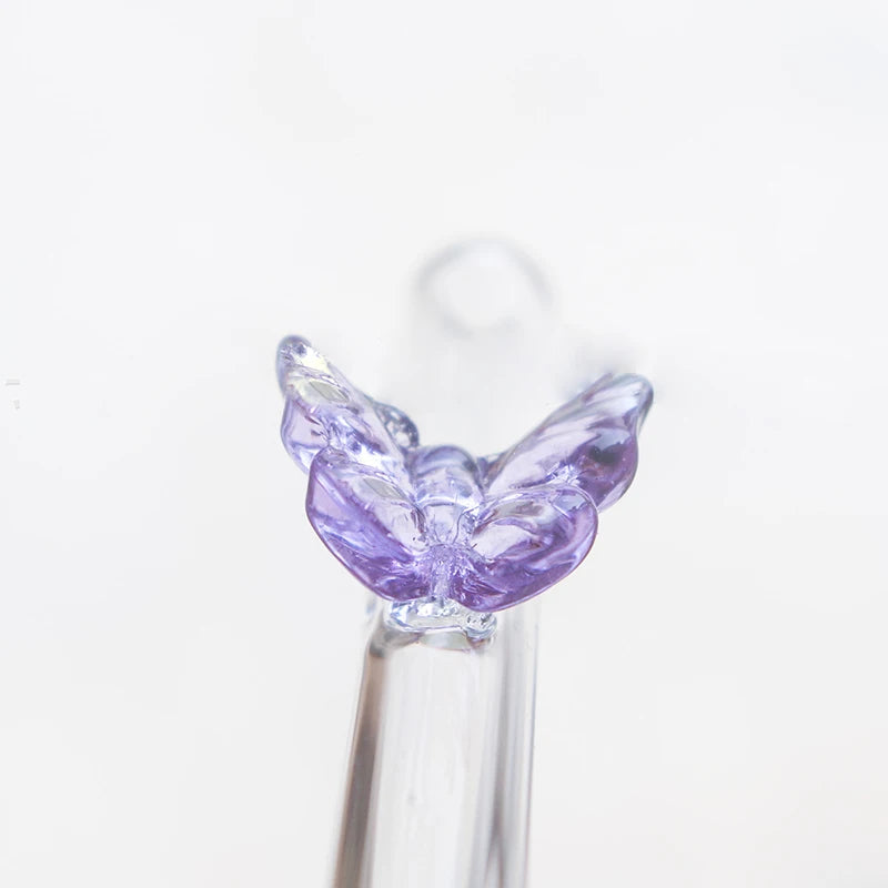 Eco-Friendly Reusable Glass Straws - Butterfly Bend Design | Sustainable Drinking Straws for Smoothies & Cocktails