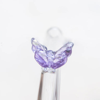 Eco-Friendly Reusable Glass Straws - Butterfly Bend Design | Sustainable Drinking Straws for Smoothies & Cocktails