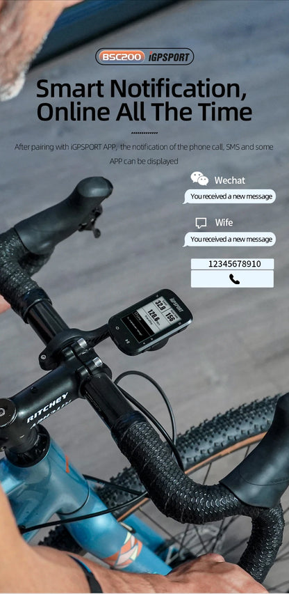 IGPSPORT BSC200 GPS Bike Computer - Wireless Cycling Speedometer with ANT+ & Bluetooth