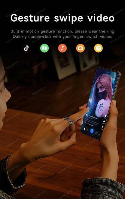 Smart Fitness Ring - Sleep & Heart Rate Monitor with Touch Screen Display