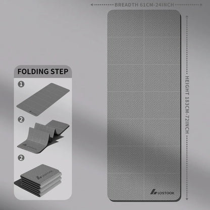 Eco-Friendly Foldable Yoga Mat - TPE Travel Fitness Mat | Double-Sided Non-Slip for Pilates & Floor Workouts