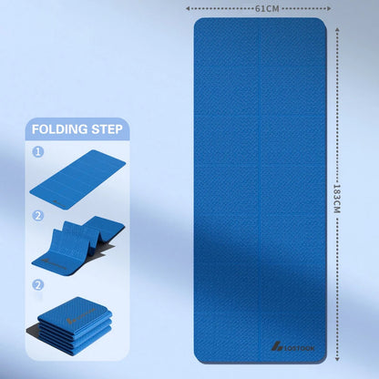 Eco-Friendly Foldable Yoga Mat - TPE Travel Fitness Mat | Double-Sided Non-Slip for Pilates & Floor Workouts