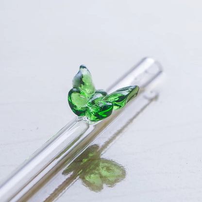 Eco-Friendly Reusable Glass Straws - Butterfly Bend Design | Sustainable Drinking Straws for Smoothies & Cocktails