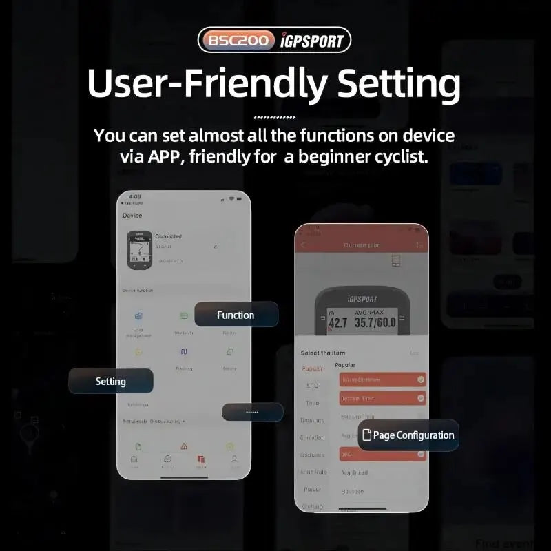 IGPSPORT BSC200 GPS Bike Computer - Wireless Cycling Speedometer with ANT+ & Bluetooth