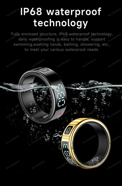 Smart Fitness Ring - Sleep & Heart Rate Monitor with Touch Screen Display