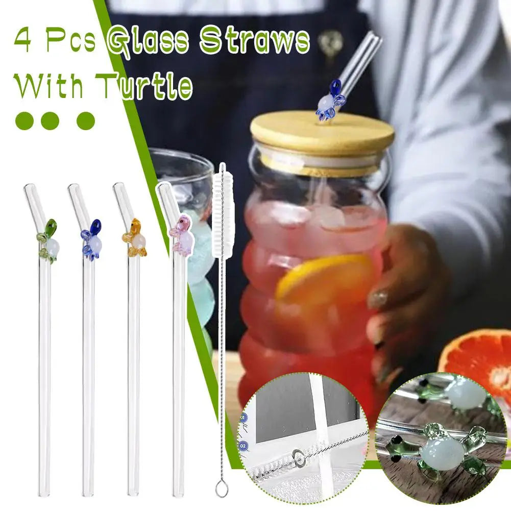Reusable Glass Straws - Eco-Friendly Drinking Straws | Versatile for Smoothies, Cocktails, Coffee & Beer