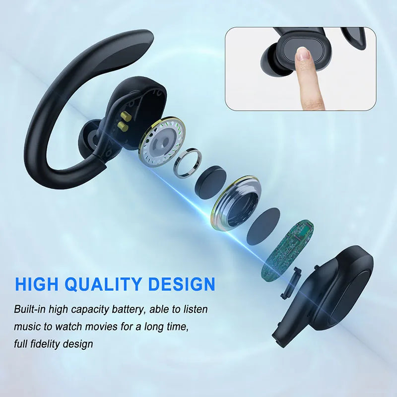 Wireless Sports Earbuds - Bluetooth Running Headphones with Secure Ear Hooks