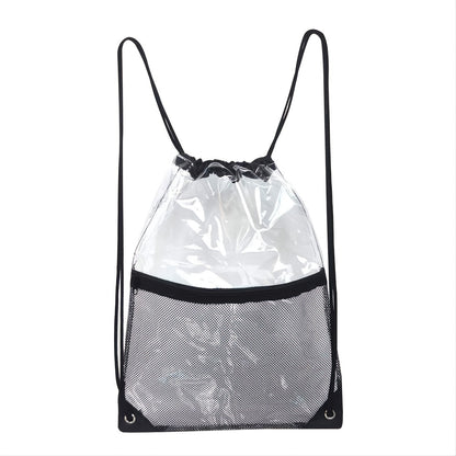 Waterproof Drawstring Backpack - Clear PVC Gym Bag for Travel & Sports