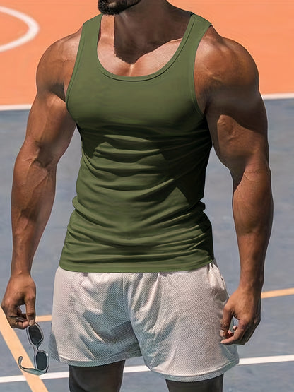 Men's Muscle-Fit Tank Top - Quick-Dry Bodybuilding Gym Shirt