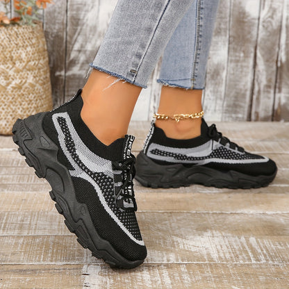 Women's Breathable Mesh Platform Sneakers - Lightweight Casual Sport Shoes
